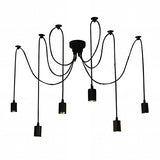 Lampop Suspension Luminaire Induistrielle Lampe Araignée 6 Bras Réglable Lampe Lustre Rétro Vintage Multi-Lumière Eclairage de plafond Luminaire Pendentif pour Chambre Restaurant Bar