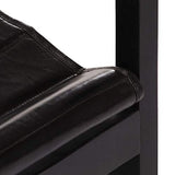 Tidyard Fauteuil de Relaxation | Fauteuil de Salon Vintage en Cuir Véritable Noir
