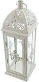 khevga Lanterne baroque en métal blanc dans un style shabby 39 cm