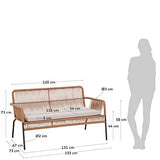 Kave Home - Canapé 2 Places Samanta en Corde Maron 133 cm