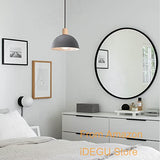 iDEGU Lustre Suspension Rétro Suspension Luminaire Moderne Style Demi-Cercle Plafonnier E27 en Bois Métal Lampe Suspension pour Chambre Salle à Manger Cuisine, Ø 20CM (Gris 1 pack)