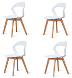 Ensemble de quatre chaises modernes en plastique de style scandinave dans une variété de couleurs pour une utilisation dans les salons, salles à manger, bureaux, salles de réunion et salles à manger