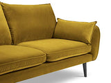Kooko Home Canapé Velours, Lento, 2 Places, Jaune, 158x100x90
