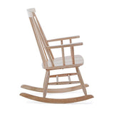 Kave Home - Fauteuil à Bascule Tenzo avec accoudoirs et Patins en Bois Massif de Caoutchouc