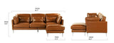 BHDesign LOFT - Canapé d'angle Moderne Contemporain - Cuir - Marron Clair