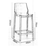 LEI ZE JUN Chaise Haute, Cuisine Restaurant café Tabouret Haut élégant Tabouret de Bar Transparent 0512 (Couleur : D, Taille : 65cm Seat Height)