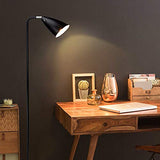 Depuley Lampadaire en Métal Fer, Noir Mat Lampadaire sur Pied Rétro Flexible de Bureau et Salon, Design Classique et Nostalgique，Lumière chaude,Métal noir, Ampoule E14 3000k.（Amouple Incluse）