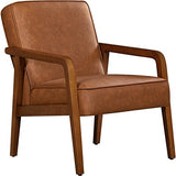 Yaheetech Fauteuil Salon Confortable Cadre Métal Fauteuils et Chaises pour Salon Siège Bien Rembouré 1/Marron Clair
