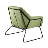 Zons KATEL Fauteuil en Velours ET MÉTAL Noir + Coussin, Vert, 72x79xH81 cm