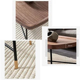 Table Basse Rustique, Tables De Chevet De Canapé, Tables De Chevet avec Pied Croisé pour Mobilier De Salon À La Maison, Brun Noyer (Triangle, Rond, Rectangle)