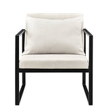 Lot de 2 Fauteuils Design de Salon avec Accoudoirs Siège et Dossier Rembourrré Armature Solide Housse en Polyester 70 x 60 x 60 Sable