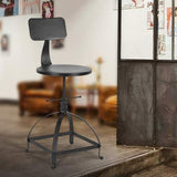 interougehome Lot de 2 chaises de Bar Noire de Style Industriel réglable en Hauteur, Tabouret de Bar en Bois - iKayaa