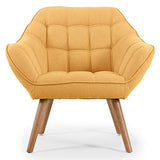 Menzzo Scandinave Fauteuil, Tissu, Jaune, 83