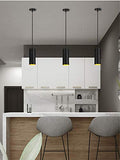 XODZASG LED dimmable Suspension, Lampe suspension contemporaine, Downlight/Corps en aluminium en métal / 10w Lumière blanche chaude 3000K (Noir-3000K)