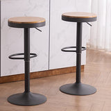 Kidol & Shellder Tabourets de Bar Chaises de Salle à Manger Lot de 2 Noir, Tabouret en Bois Hauteur Réglable à 360°, Tabouret de Bar en Bois et Métal, pour Maison Cuisine Comptoir Bistro