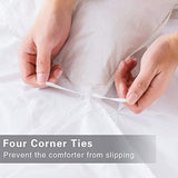 Sedefen Blanc Housse de Couette 220x240cm Pintuck avec Fermeture Éclair - Ado Fille Adulte Parure de Lit 2 Personnes en Microfibre + 2 taie d'oreiller 65x65cm