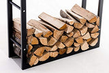 CLP Étagère Porte Bois De Cheminée KERI V3 I Porte-Bûches Moderne en Métal Noir Mat 25 x 60 x 100 cm