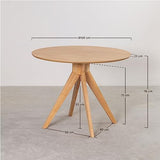 SKLUM Table à Manger Ronde en Bois (Ø100 cm) Sekiz Marron Cendré