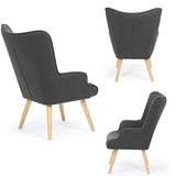 IDMarket - Fauteuil scandinave Ivar en Tissu Gris Anthracite
