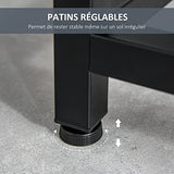HOMCOM Console Table d'appoint Design dim. 120L x 34l x 81H cm 2 tiroirs métal Noir Panneaux Particules Blanc