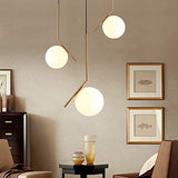 GHJA Suspension sphérique à la Mode Moderne, Suspension en Fer doré et Lustre en Verre (30 cm)