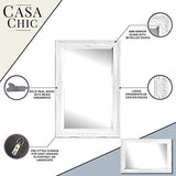Rococo by Casa Chic - Grand Miroir Rectangulaire - Style Baroque Shabby Chic - 90x60 cm - Blanc Mat