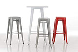 CLP Tabouret de Bar Joshua - Tabouret de Bar Industriel Empilable et Robuste - Repose-Pied Structure à 4 Pieds - Hauteur Siège 77 cm - Couleurs, Couleurs:Blanc