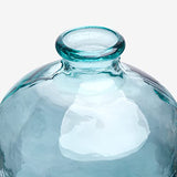 Grande Bouteille en Verre Recyclé Transparent au Design Lisse - Carafe en Verre de Style Méditerranéen Fabriquée à la Main Pour la Décoration de la Maison et du Jardin