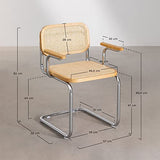 SKLUM Chaise de Salle à Manger avec Accoudoirs Tento Marron Bois Marron Gris Chromé