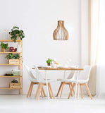 Luminaire Helsinki S, suspension bois, 60 W, naturel,  ø 28 x H 34 cm