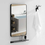 miroir rond noir metal 50 cm 60cm 70 cm 80 cm Miroir mural Rectangle, cadre en métal noir, miroirs suspendus décoratifs pour salon, chambre à coucher, panneau de verre coin arrondi miroir maquillage