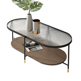 Générique Tables d'appoint Tables d'appoint, Table Basse de canapé, Table Basse Ovale en Verre de Salon, Grande et Petite Table Basse combinée Table Basse Tables de Chevet (Couleur : B)