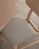 Kave Home - Chaise Selia en Bois d'hévéa Massif et placage de chêne avec revêtement Gris Clair
