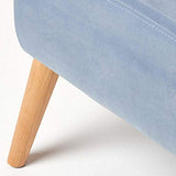 HOMESCAPES Fauteuil Velours, Fauteuil Scandinave en Tissu Betsy, Bleu Clair