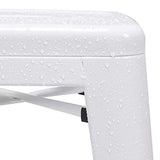 DUHOME Tabouret de Bar en Métal, 76cm Tabouret Haut Empilable Tabouret de Comptoir Industrielle pour Bar Bistro Cuisine, Blanc