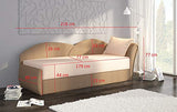 E-MEUBLES Canapé en lit Convertible avec Coffre de Rangement 3 Places Relax Droit - en Tissu - Salon & séjour ARGEA (Menthe+Fleurs (Garden 39+Soro 34), Canapé Gauche)