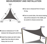 HENG FENG Toile Solaire Voile d'Ombrage Triangulaire 5 x 5 x 5m HDPE Anti UV Ombrager pour Extérieur Jardin Terrass Couleur Beige