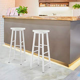 WOLTU BH130ws-2 Lot de 2 Tabourets de Bar Tabouret de Bistrot Structure en Acier Stable et Durable Surface d'assise en MDF,Blanc