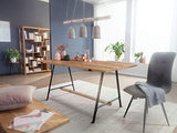 WOHNLING Mango Table de Salle à Manger en Bois Massif Massif avec Structure en métal 200 x 78,5 x 100 cm