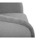 Atmosphera - Fauteuil en Velours Gris plissé H 78 cm Solaro