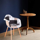 N/A lot de Deux fauteuils patchwork en tissu de lin pour loisirs salon coin fauteuils de réception avec dossier et pieds en bois naturel , Lin Polypropylène, gris, 82*42*48