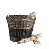 Panier en Osier Ronde Multicolore (Gris et Noir)