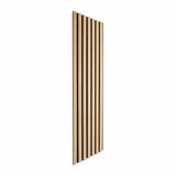 DECOON Lot de 7 Revêtements muraux tasseaux Bois 120x30x1 cm - Pack tête de lit 160 - Lamelles chêne Clair Fond Noir 2,52 m²