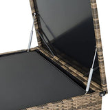 TecTake 800678 Salon de Jardin 4 Personnes en résine tressée, 2 Canapés modulables, Coffre de Rangement et Table Basse en Verre Inclus – Plusieurs Couleurs Disponibles (Marron Naturel/Gris foncé)