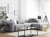 Beliani - Canapé d'angle 3 Places - Dolva - Tissu, Gris Clair