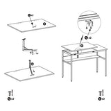 HOOBRO Bureau, Table à Dessin, Table Informatique, Table d’étude avec Dessus Inclinable, avec Pochette de Rangement Amovible et Étagère, Bandes Antidérapantes, Stable, Montage Facile EBF55DN01
