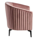 Tousmesmeubles Fauteuil Métal/Tissu Velours Rose - KURASEE - L 72 x l 62 x H 77 - Neuf