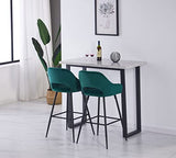 JaHECOME Lot de 2 Tabourets de Bar avec Dossier, Accoudoirs et Repose-Pieds,Chaises de Bar Roubourés, Pieds en Métal Chaises pour Salon, Bistrots (2, Vert)