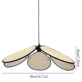 JIANAND Pendentif Fleur en rotin tissé E27 Semi-intégré avec luminaire Suspendu au Plafond en Fil réglable pour Chambre à Coucher étude Couloir entrée décolighting (20 Pouces)