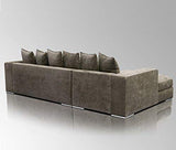 Amaris Elements | Canapé d'angle « Newman » avec 6 Coussins, Tissu Velours Marron, Salon de Jardin 4 Places 2.95m
